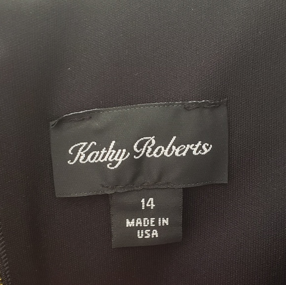 NWT Kathy Robert's Black and Tan Striped Dress - Picture 3 of 4